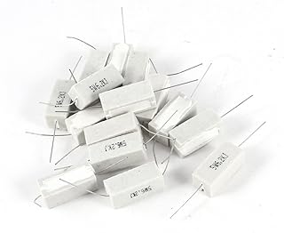 Aexit 15 Pieces Passive Components 5W Watt 6.2K Ohm 5% Ceramic Cement Power Capacitors Resistor White