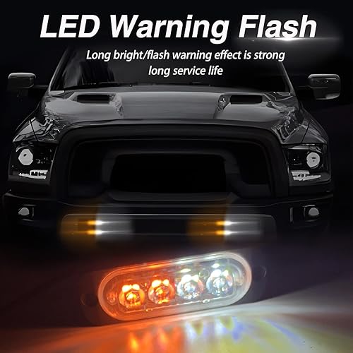 Miniatura 3 de Teguangmei Luces estroboscópicas de emergencia, 4 luces LED estroboscópicas de advertencia de emergencia, luces intermitentes de emergencia