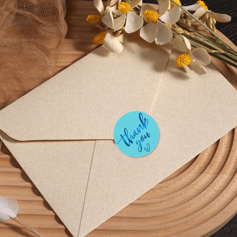 (3 Sizes-1") Blue Thank You Stickers, 1 inch Thank You Sticker Labels Roll, 500 Gold Foil Thank You Stickers Small Business, Adhensive Labels for Small Business Supplies (1 inch) - Image 3