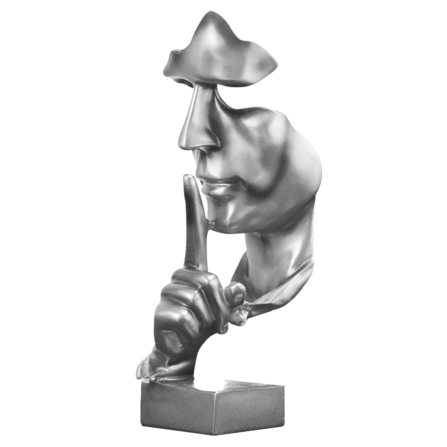 Scultura decorativa, moderna scultura astratta minimalista, decorazione artigianale, soggiorno, armadietto del vino, camera da letto, decorazione per ufficio (argento)