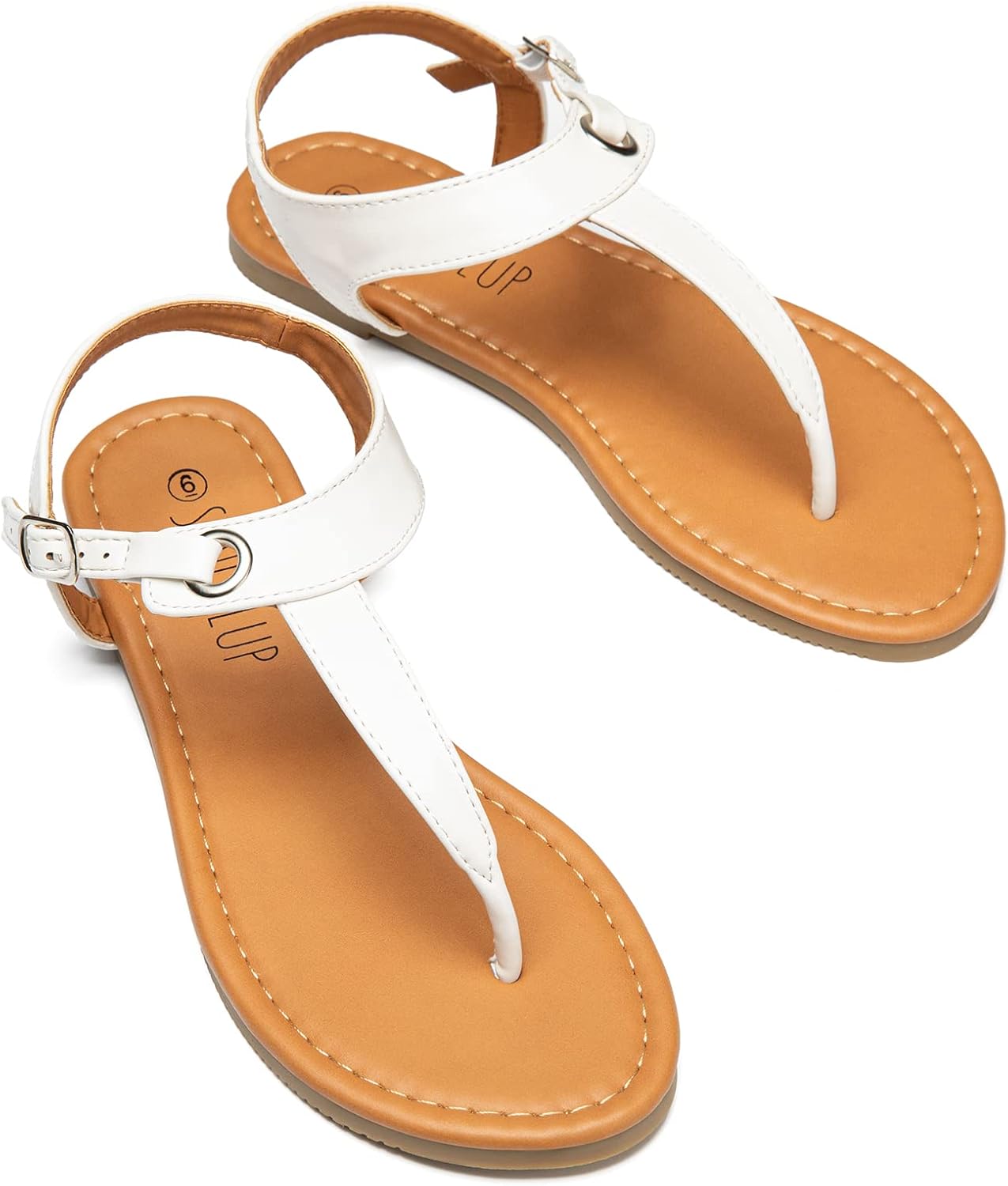 SANDALUP Women’s Sandals Thong Flat Sandals Comfortable T-Strap Summer Shoes with Adjustable Ankle Buckle Dressy Sandals SANDALUP Women’s Sandals Thong Flat Sandals Comfortable T-Strap Summer Shoes with Adjustable Ankle Buckle Dressy Sandals