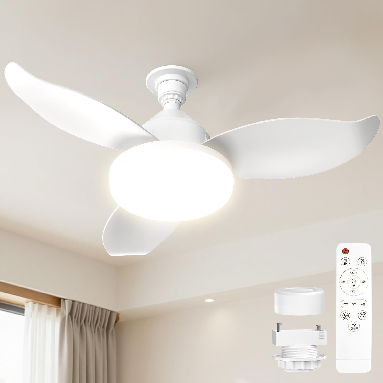 Amazon.co.jp : SUKITEN シーリングファンライト LED【3重のセーフティ