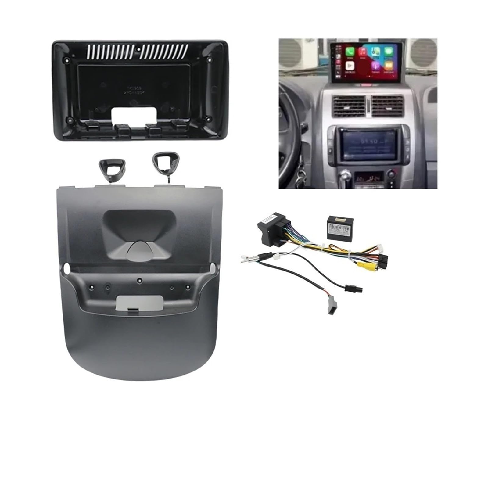 Fascia Marco Kit Radio Android con Adaptador Fascia para Marco Coche 9 Pulgadas Y 22,86 Cm para Citroen para Jumpy 2007 Juego Panel Radio