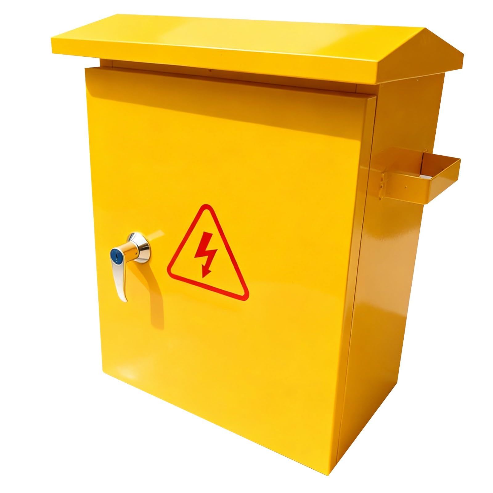 Scatola Di Derivazione Elettrica In Metallo Giallo, Scatola Di Giunzione Elettrica Impermeabile for Esterni, con Serratura(50x40x20cm/19.7x15.7x7.9in)