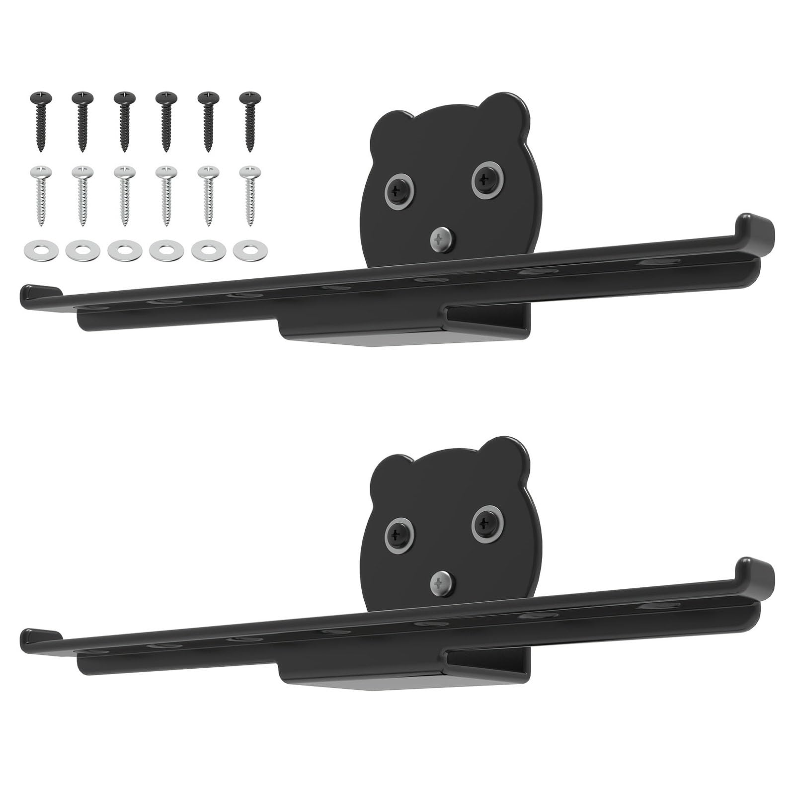 Tsophreniq Strong Wall Mount Bracket with Double Modifiable Fasteners 100 Weight Capacity for Garden Tools Garage Organization Storage Answer Modifiable Double Hook
