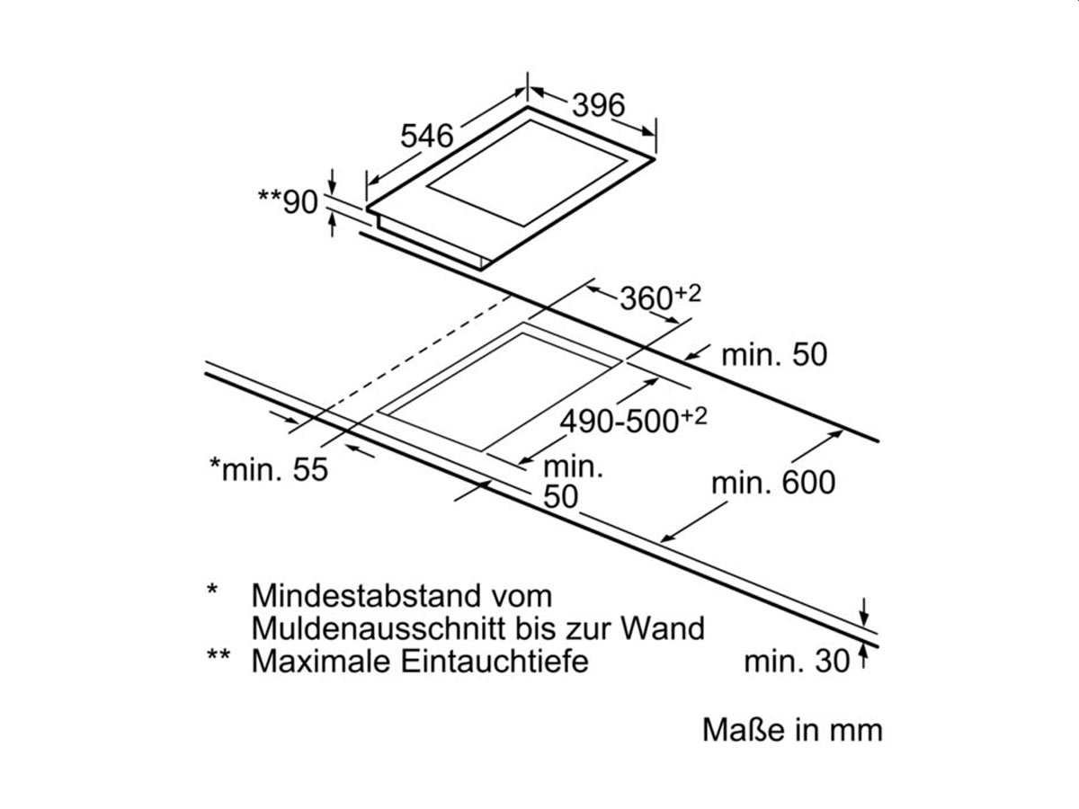 NEFF N74TD00N0 Kochfeld Elektro und Gas, 39,60 cm, 40 cm Vario, Domino Teppan, Edelstahl