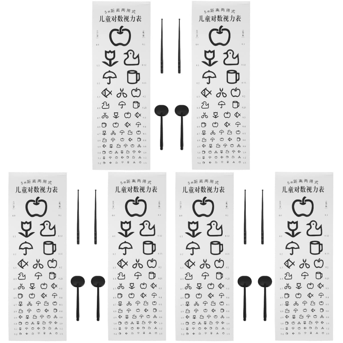 Buy 6sets Home Wall Kit Kids Chart Occluder Batten Clear Snellen of