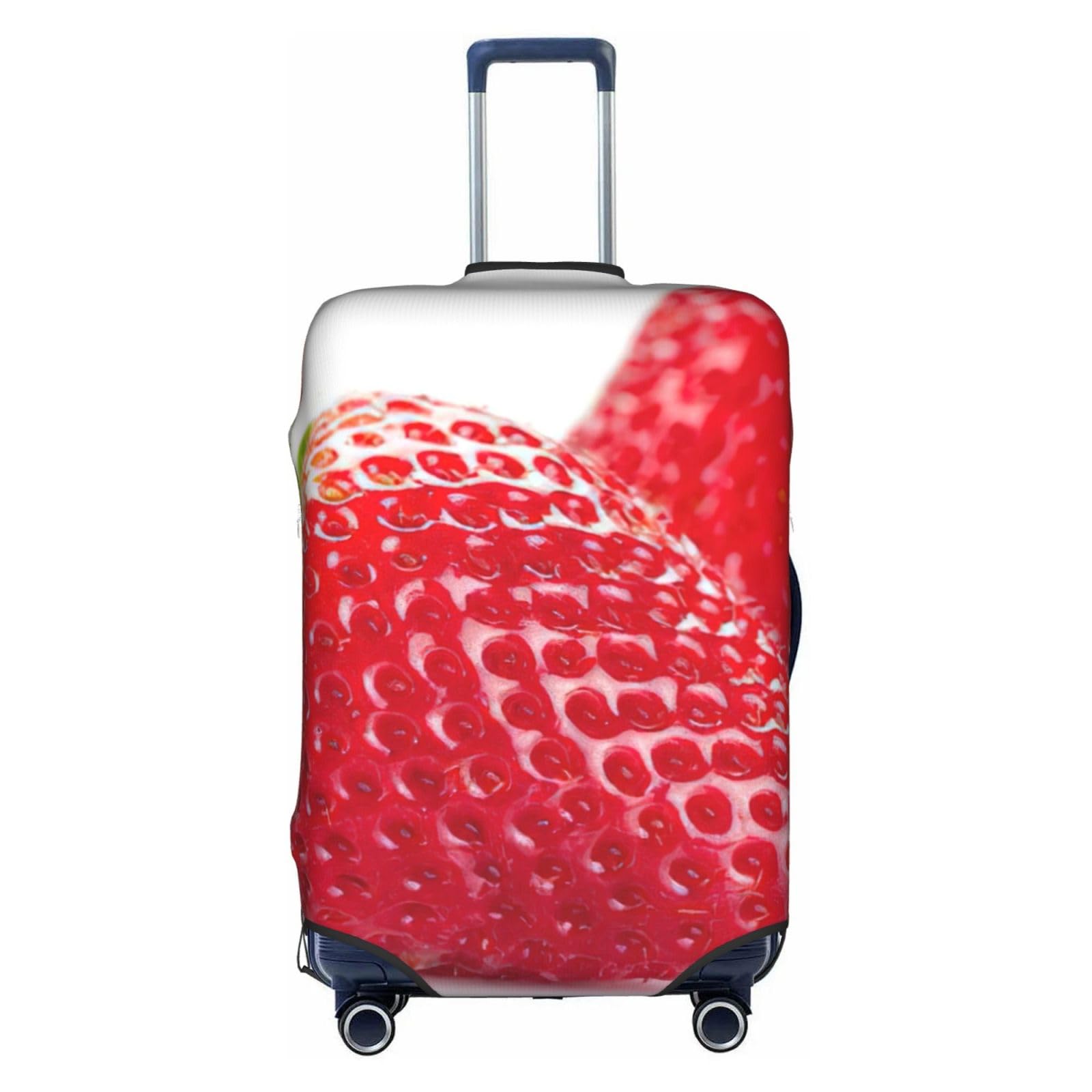 Housse de bagage fraise blanche extensible taille L anti-rayure zip - 8