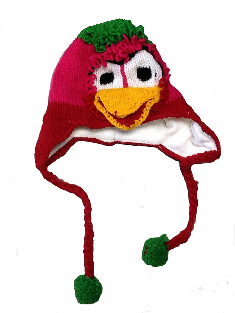 Czerwone unisex ciepłe dziecięce nauszniki zimowe czapka model figurka Angry Bird