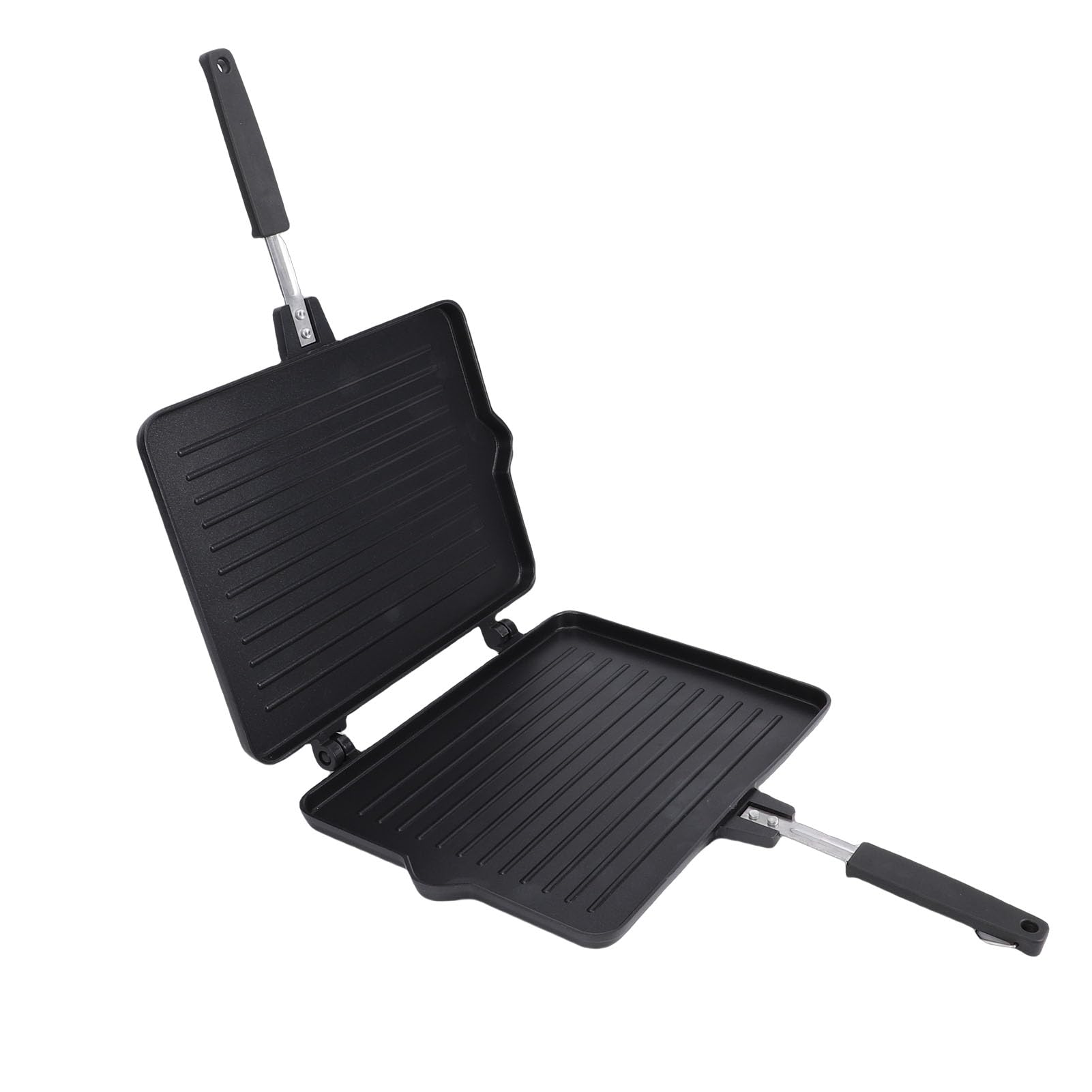 Yosoo Health Gear Patelnia Grillowa z powłoką nieprzywierającą, Dwustronna Patelnia ze Stopu Aluminium do Szybkich śniadań, Idealna do Grillowanych Kanapek i Gotowania dla Całej Rodziny