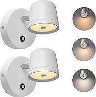 Vista 13 de Aisilan Lámpara de pared LED con enchufe con control de atenuación táctil. Lámpara de pared ajustable con ángulo montado en la pared, antirreflejos