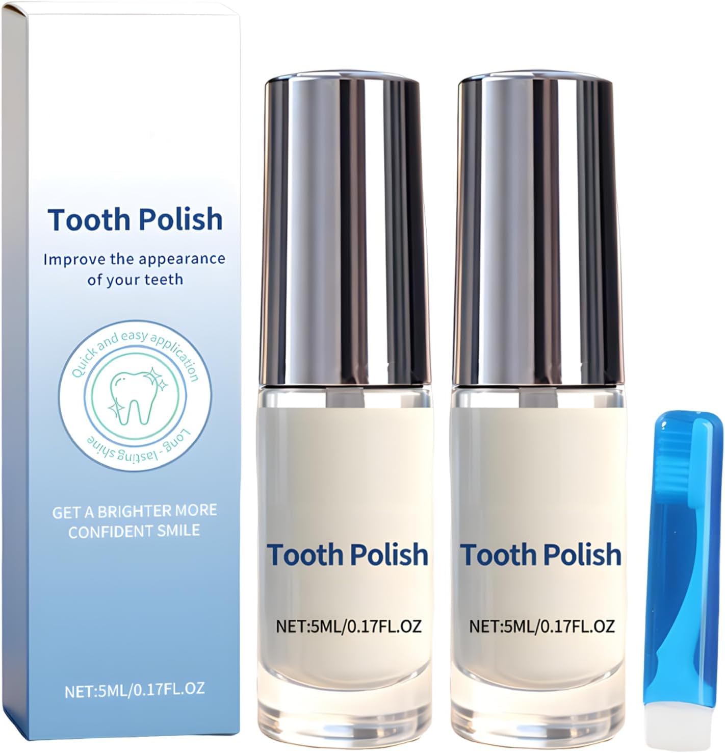 Teeth Whitening Polish Essence Gel | Instant White Tooth Color Correcting Paint for Stain Coverage | Easy Application Tooth Whitener for Daily Oral Care Routine-image-44