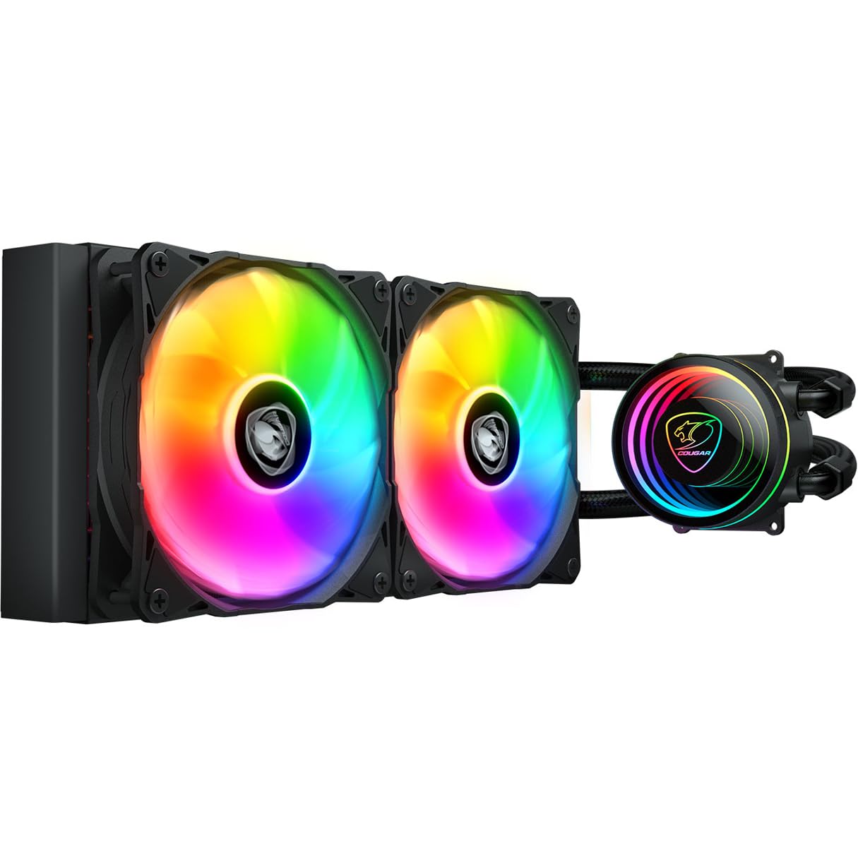 Cougar Poseidon Elite 240 ARGB Liquid Cooling with Rotatable Pump Head and 2x ARGB Fans