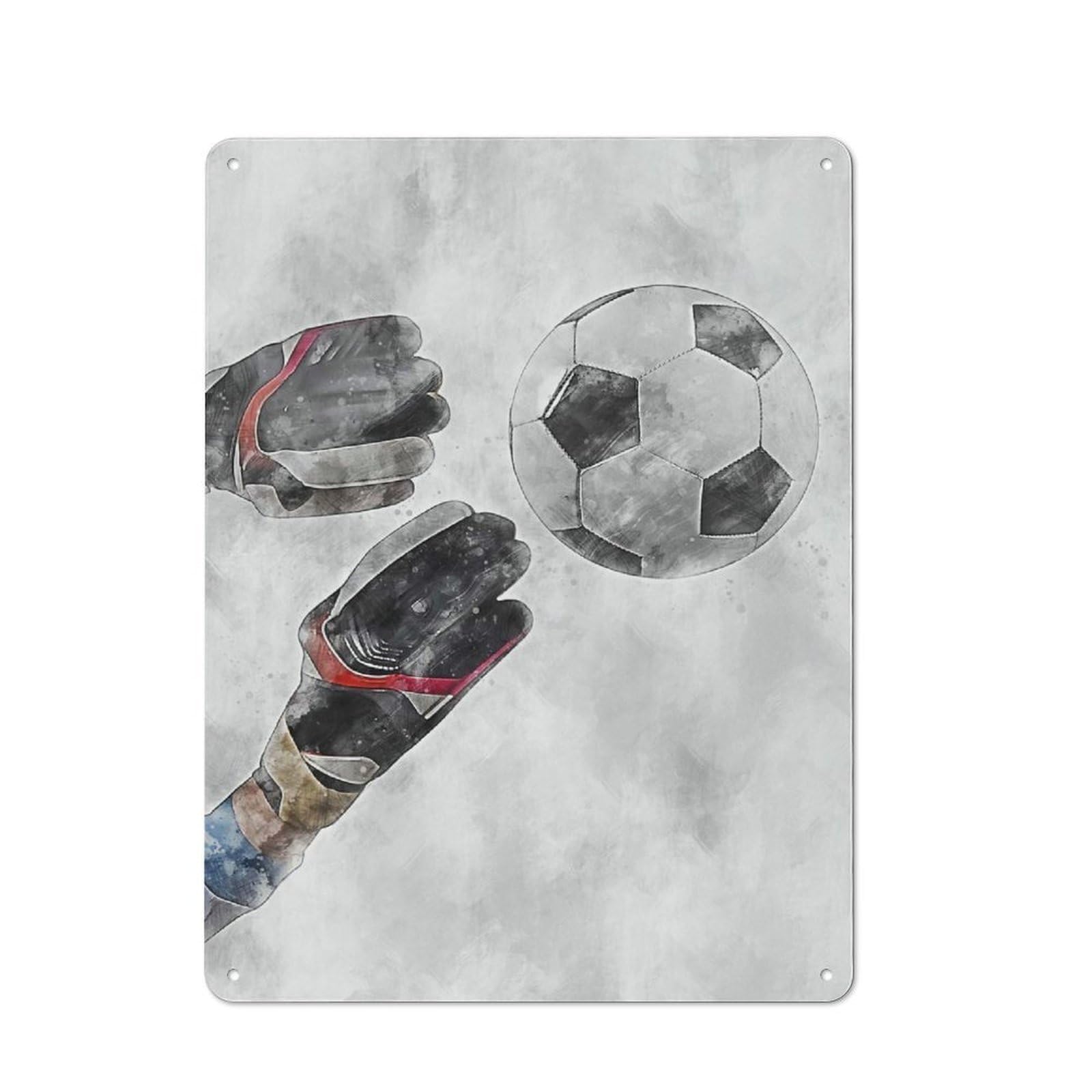 Junmoney Style-6 Football 8 Goalkeeper Retro-Style Tin Wall Plaque 40X30cm For Café Or Home Bar, For Themed Interiors In Cafés And Home Bars
