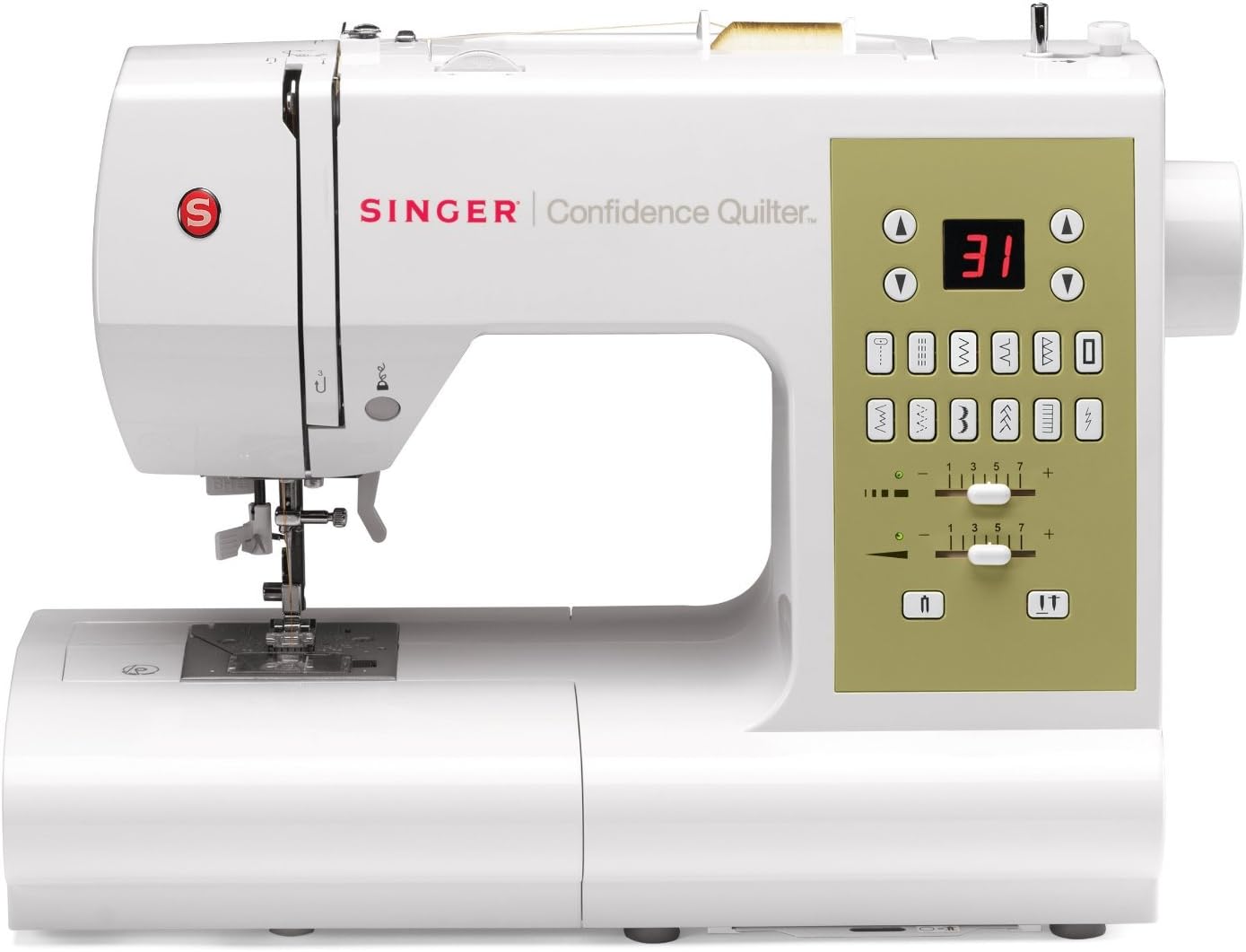 SINGER | Confidence 7469Q Computerized & Quilting Sewing Machine with Built-In Needle Threader, 98 Built-In Stitches - Sewing Made Easy, White