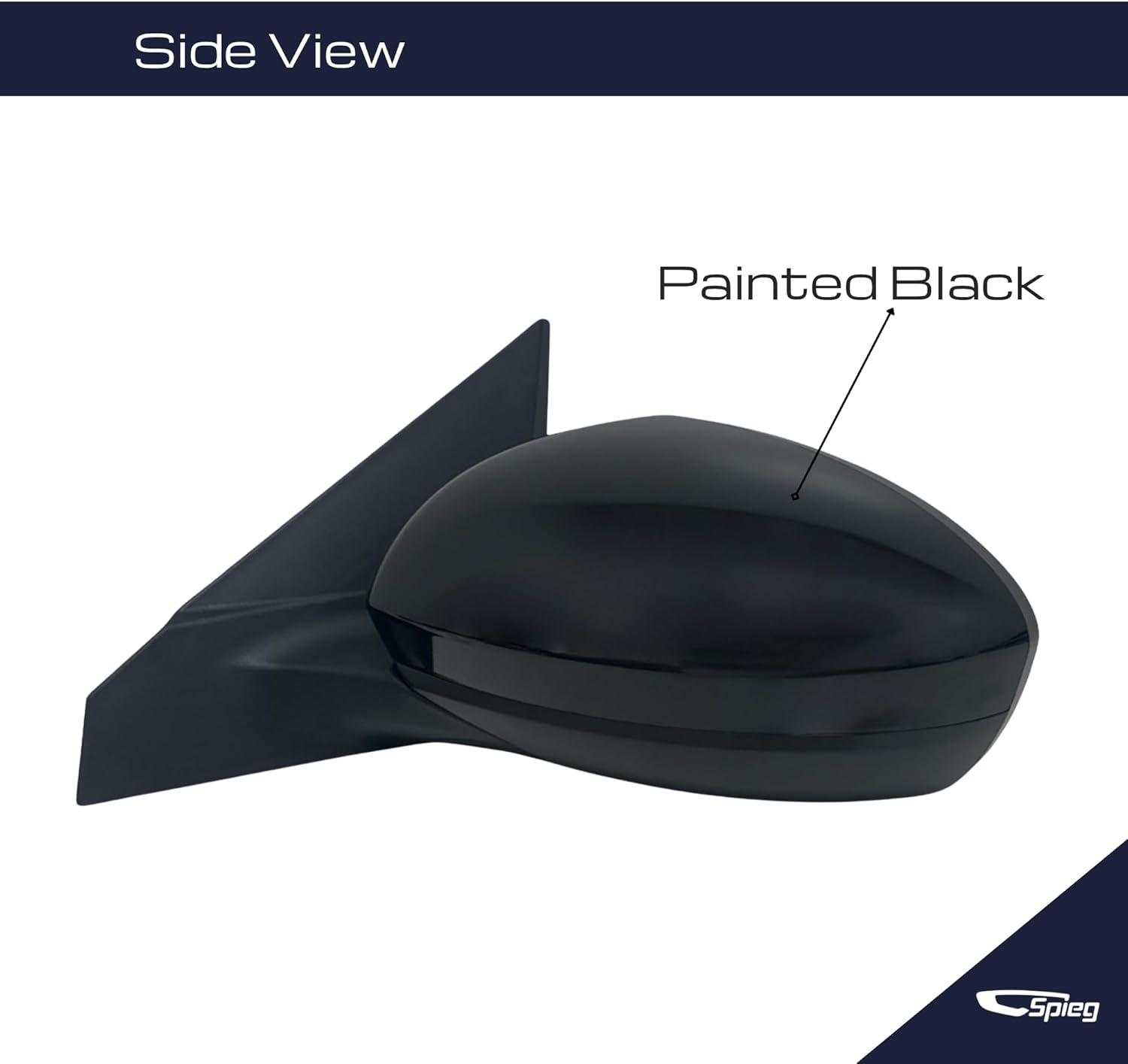 Spieg Driver Side Mirror for 2020-2025 Nissan Sentra Power Adjustment Non-Heated Manual Fold Painted Black 3 Pins Left NI1320326