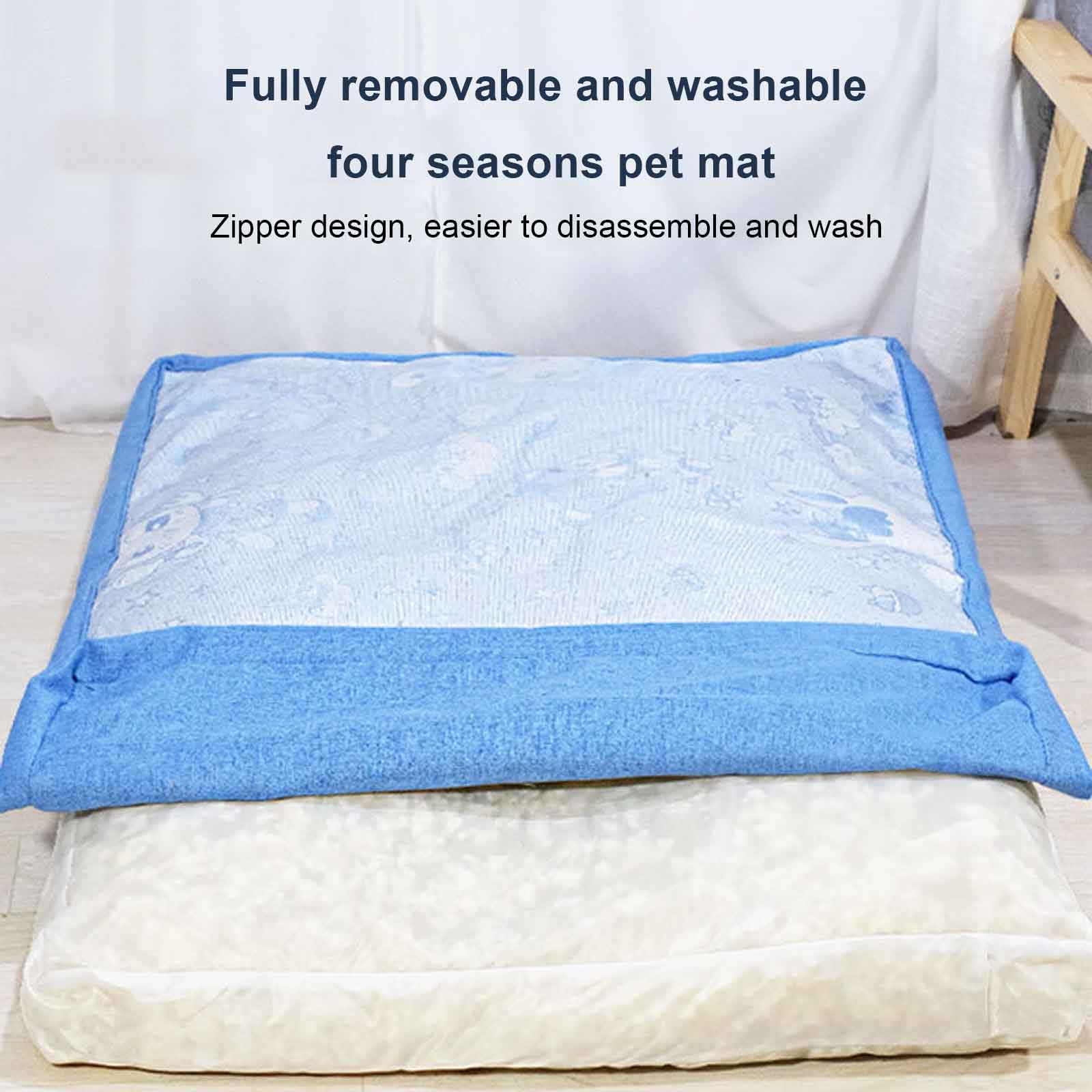 PJDDP - Alfombrilla de refrigeración para perros extra gruesa, cama refrescante para mascotas, alfombrilla de refrigeración transpirable para perros de verano con funda extraíble lavable, uso de doble