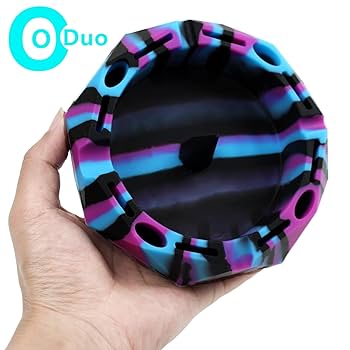 Amazon.com: Silicone Geometric Ashtray - Black/Blue/Purple