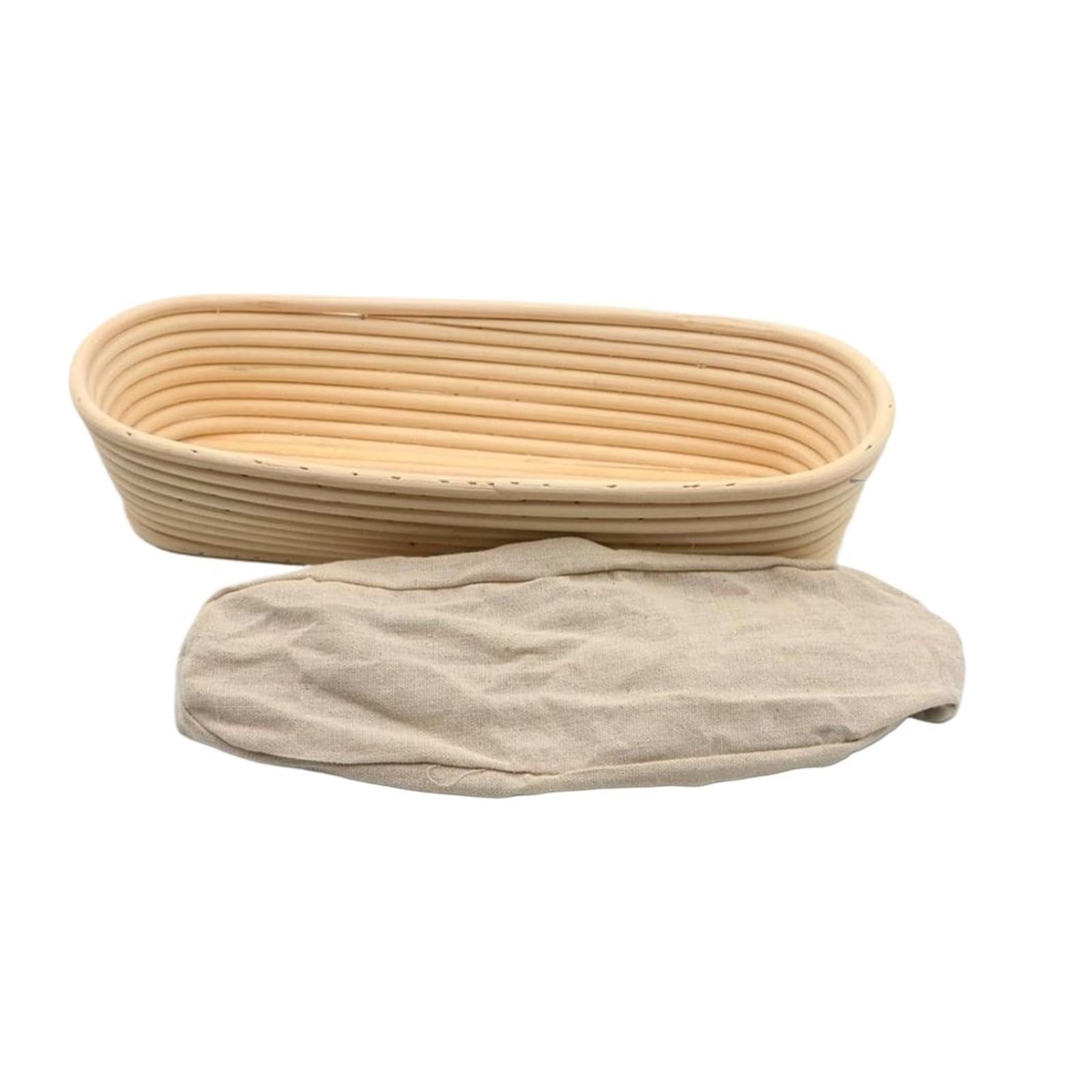Cesta de mimbre for fermentación masa, Banneton Brotform, for hornear en casa(35X14X7cm)