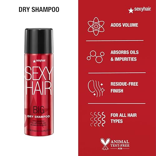 Miniatura 3 de SexyHair Big Dry Shampoo  Elimina aceites e impurezas  Proporciona volumen adicional  Todo tipo de cabello