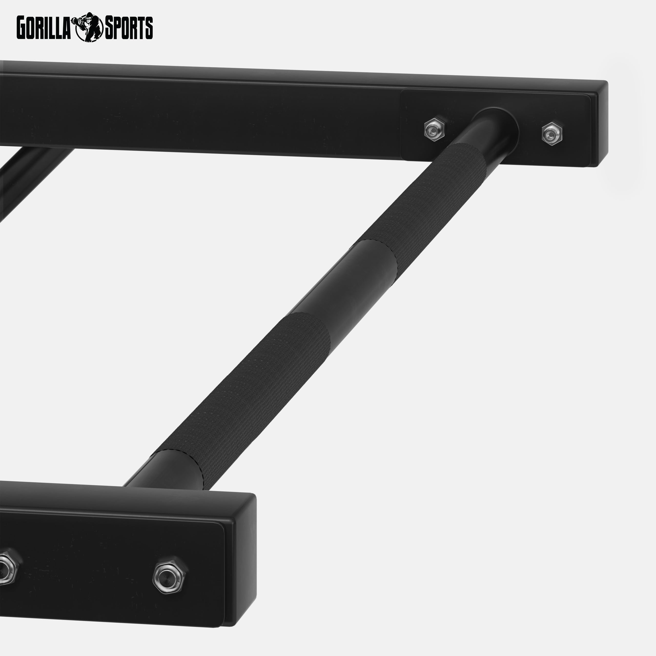 Gorilla Sports® Barre de traction pour montage mural Noir avec charge max. jusqu'à 150 kg