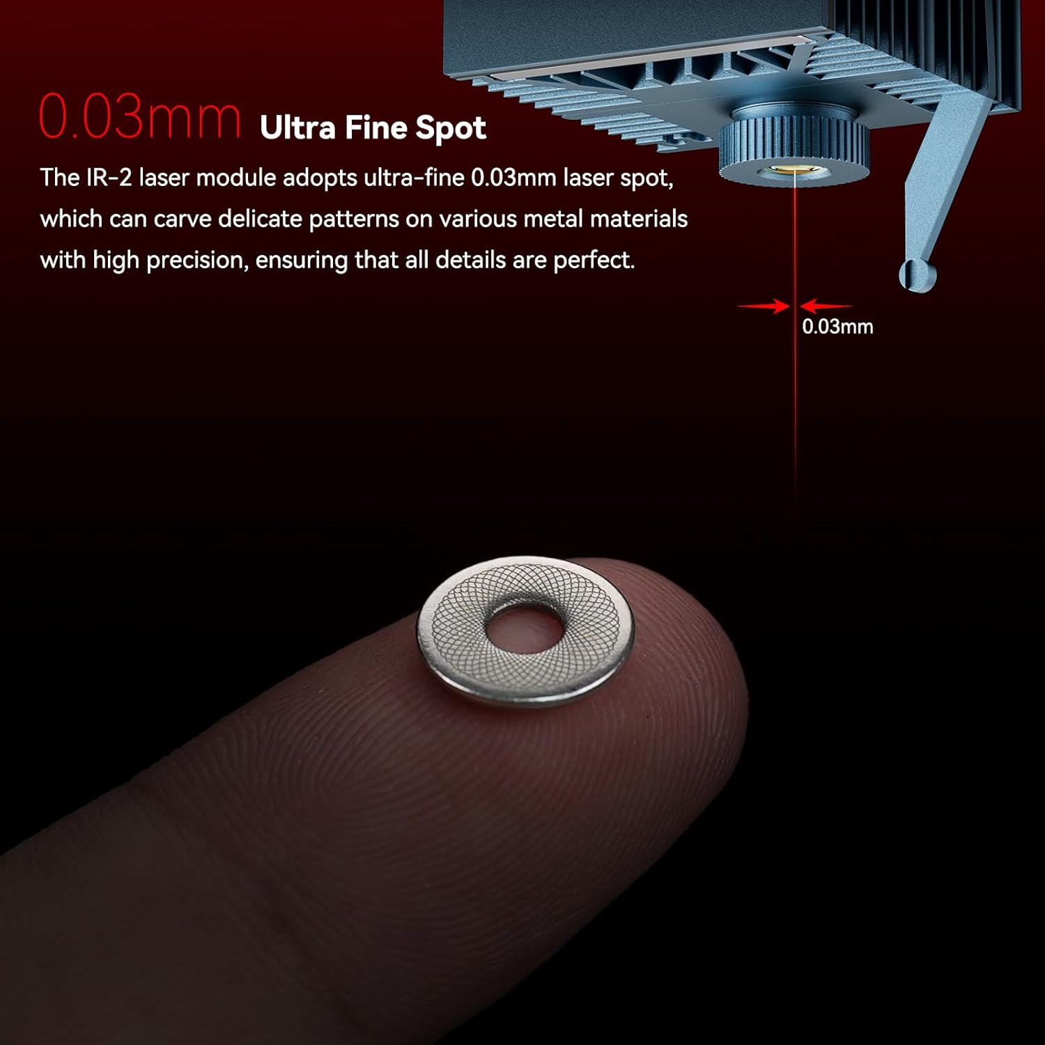 SCULPFUN IR-2 1064nm Infrared Module for S9, S30, S30 Ultra, SF-A9, S6 Pro, S10, 0.03mm Ultra-fine Spot, Strong Power Beam Head for Metal, Gold, Silver, Jewelry, Aluminium, Plastic, Blue, SF-1064NM