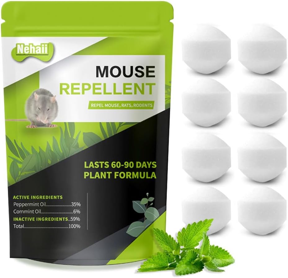 Nehaii Mouse Repellent, Rat Repellent Outdoor, Rodent Repellent,Mice