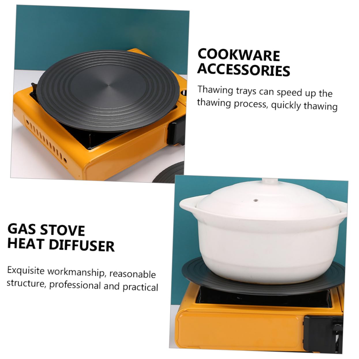 ULTECHNOVO Difusor De Calor Redondo para Hornillo Gas Placa De Descongelación Rápida y Protección Antiquemaduras Accesorio para Cocina Gas y Utensilios Diversos
