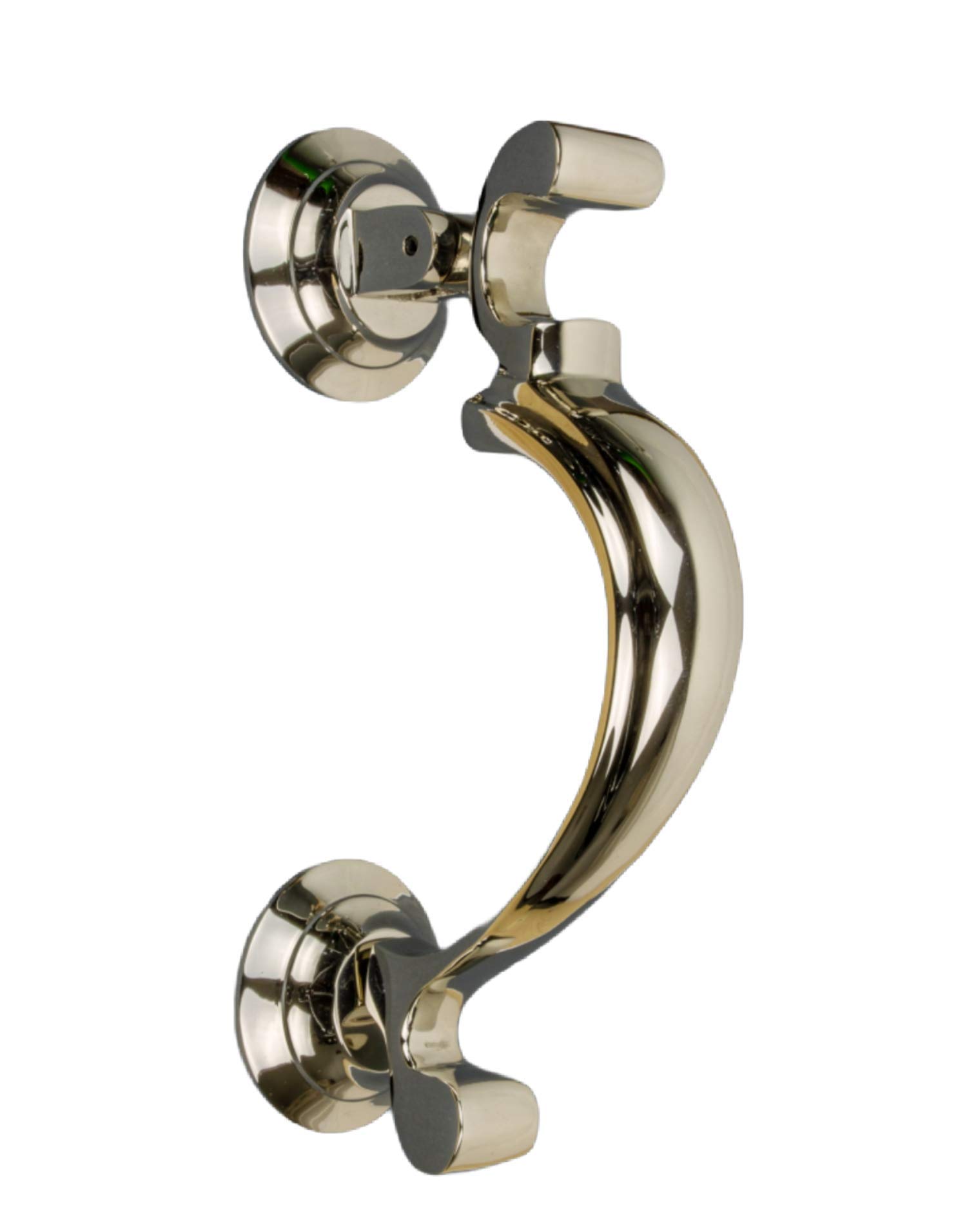 Brass Bee Silver Doctor Door Knocker For Front Door | Polished Solid Brass Knockers With Strike Plate | Upvc | Doctor Front Door Furniture With A Unique Design