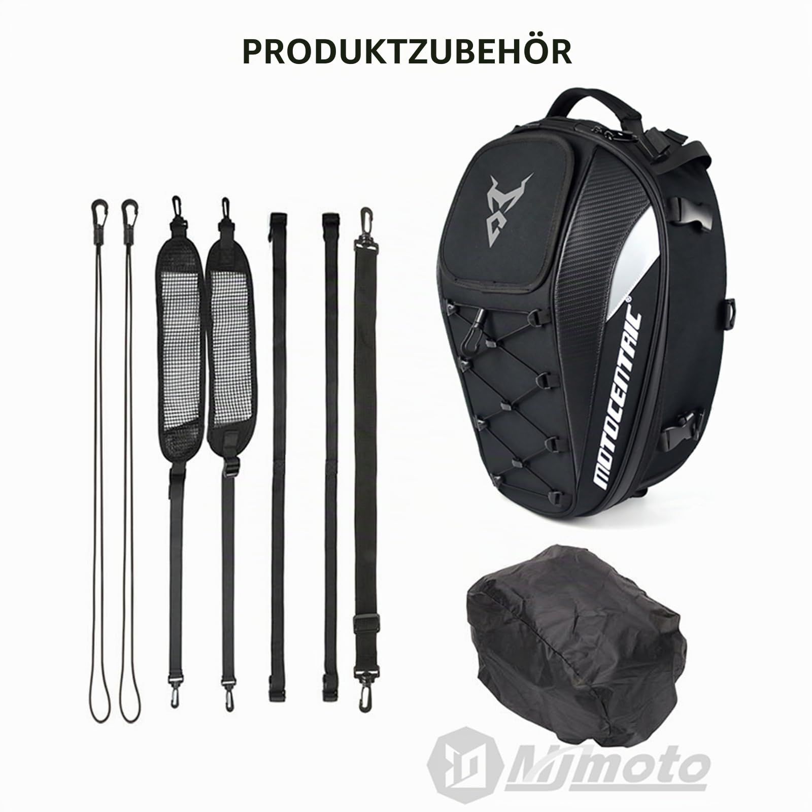Wasserdichte Motorrad-Hecktasche Helm 38L Multifunktionale Motorrad-Rücksitztasche Motorradtasche mit hoher Kapazität Motorradrucksack (Rot)