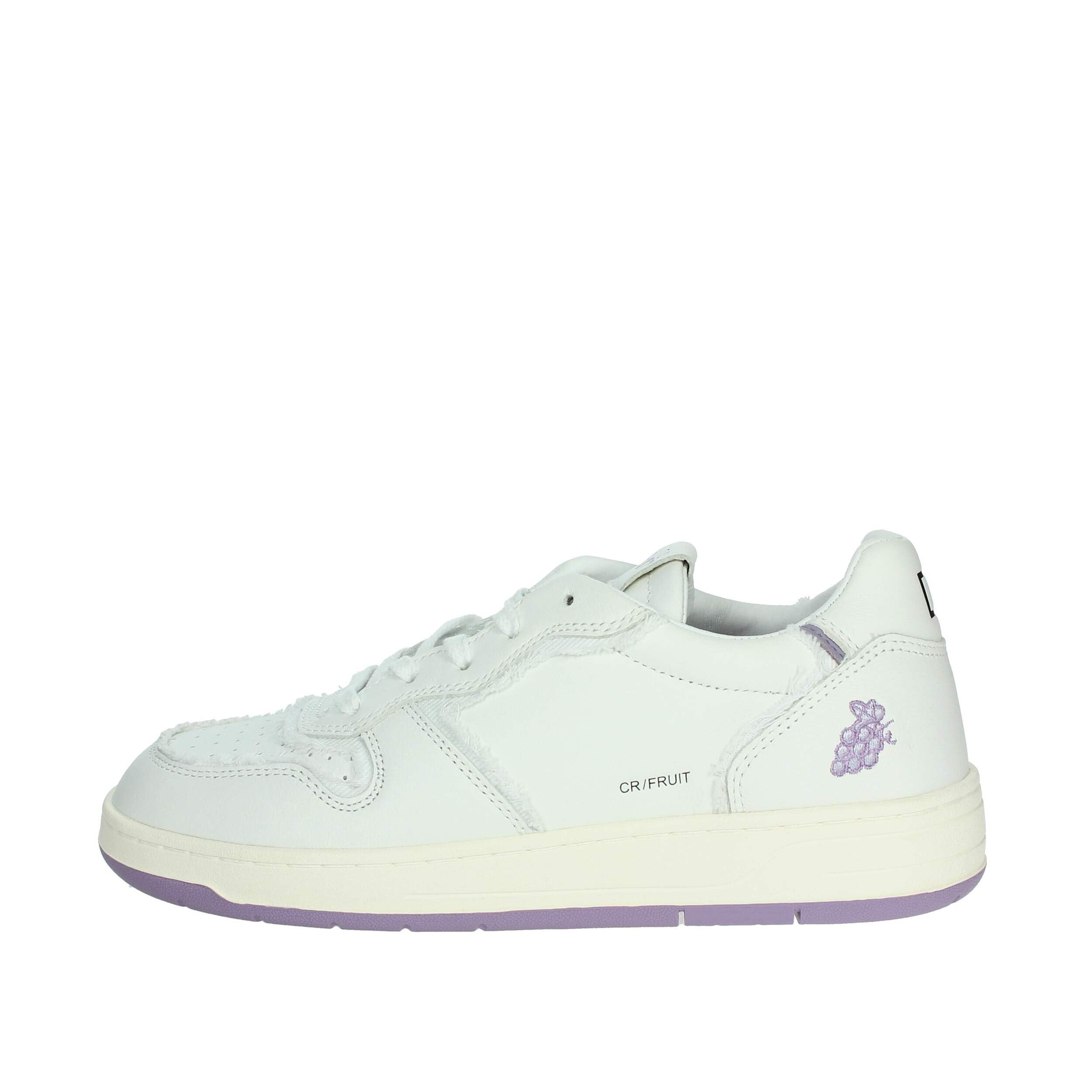 Chaussure en cuir blanc D.A.T.E. Court Fruit Grape au design violet épuré - 8
