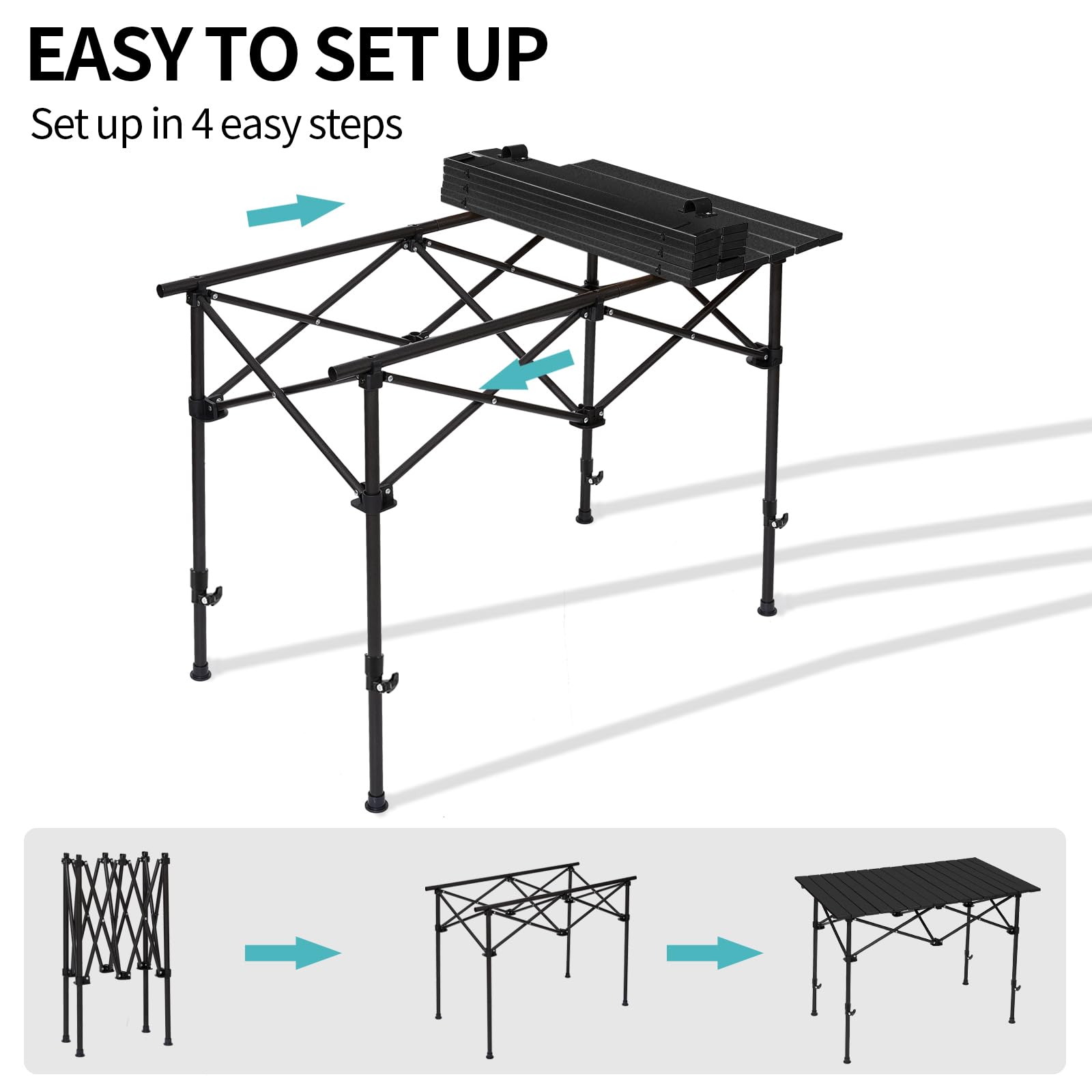 Moveable Run Off Table Snapklik.com : DanCoom Camping Table Roll Up Table,4-6 Person Portable ...
