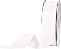 Vista 75 de Rollo de cinta de grogrén sólido YAMA de 5/8 pulgadas - 25 yardas para cintas de envolver regalos, blanco
