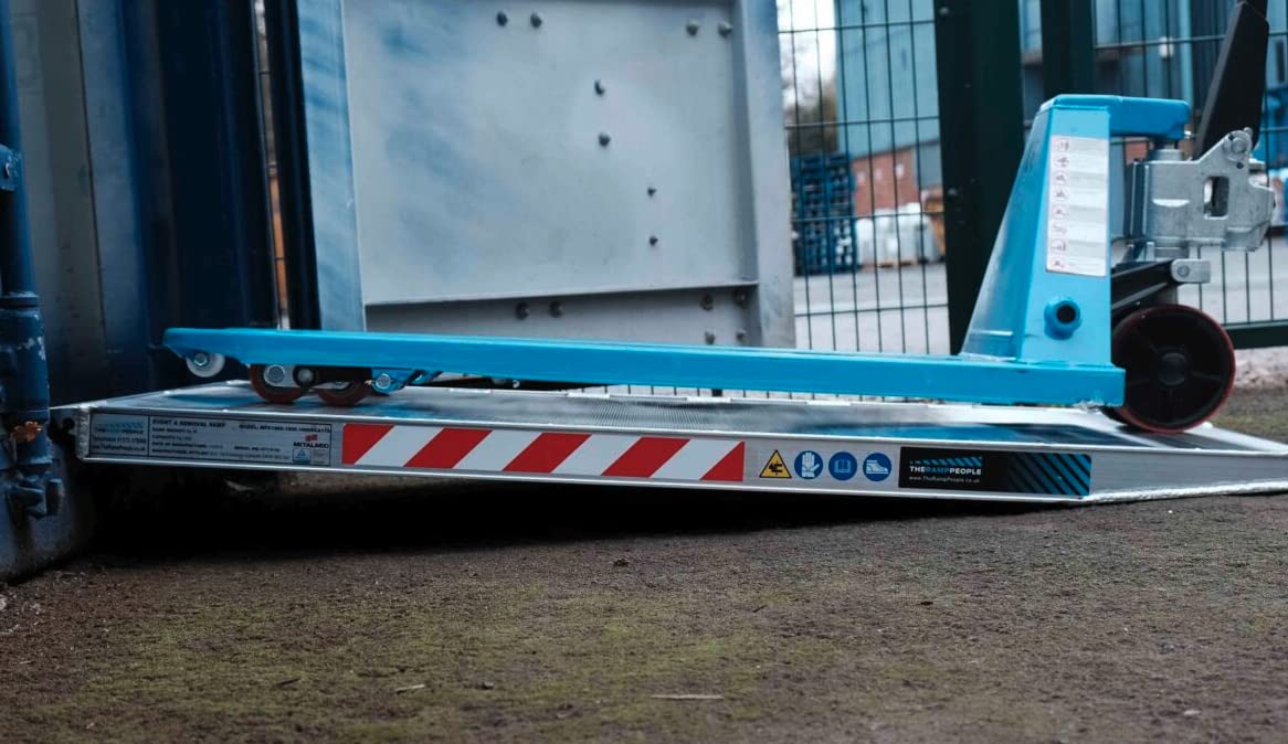 The Ramp People Silver 1.8M Pallet Truck Ramp - 1000Kg Capacity - Wide Aluminium Loading Ramp