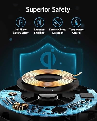 Anker 313 Cargador inalámbrico Pad, Qi Certificado 10W MAX para iPhone Serie 14 & 13, SE 2020, 12, AirPods Pro 2 (Adaptador de Corriente no Incluido, No Compatible con MagSafe Carga Magnético) - imagen 4