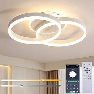 LED Ceiling Light Dimmable 36 W 50 cm, Smart Ceiling Light with Remote Control & App, 3000 K – 6500 K LED Ceiling Light Li…