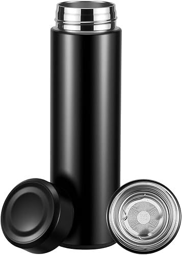 Botellas de agua de acero inoxidable de 17 onzas, botella de agua delgada, botella de agua térmica, botella de agua aislada que mantiene el calor