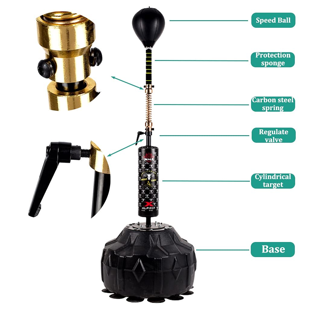 Bokssnelheidsbal Cobra Tas Bokstrainingsapparatuur Fitness Reflextas Tumbler Bokszak In hoogte verstelbaar/Gratis 4 reserveballen en bokshandschoenen
