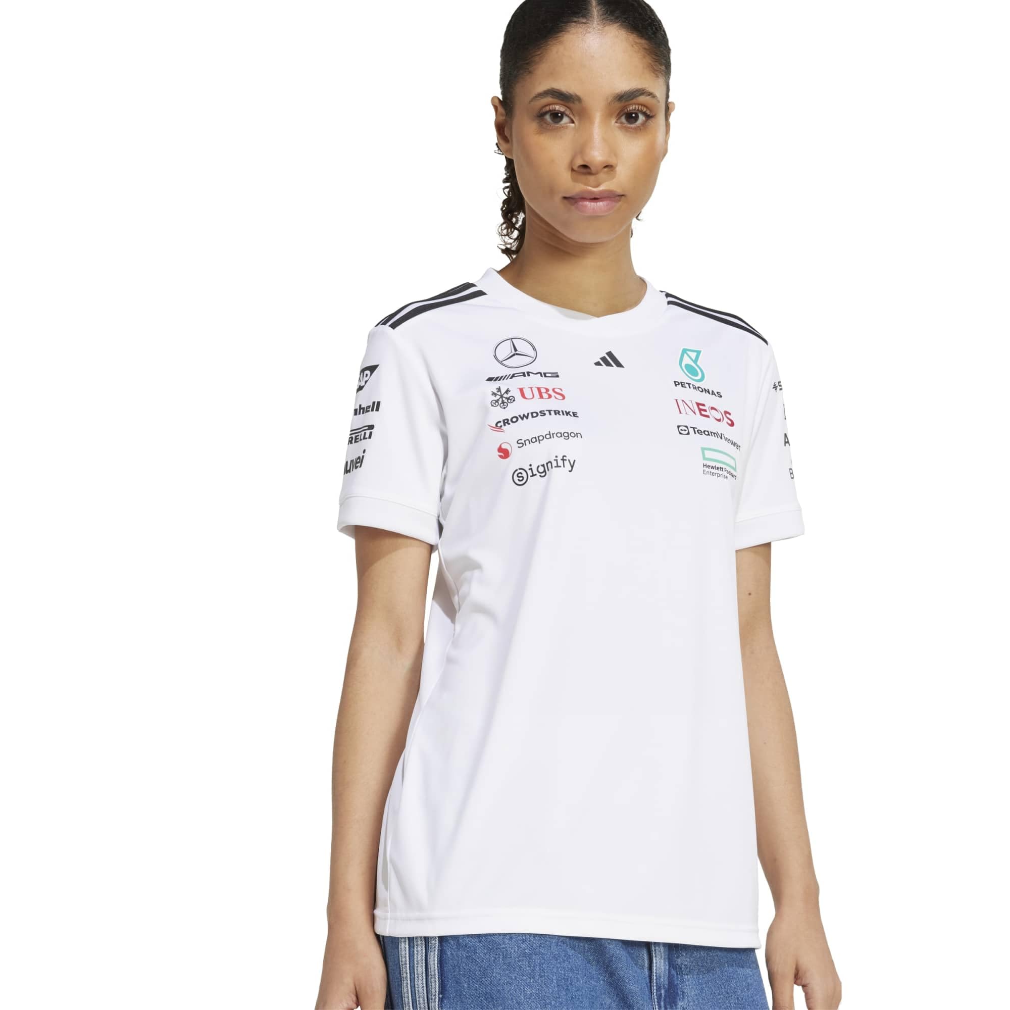 adidas Mercedes - Amg Petronas Formula One Team Driver Jersey White Women Camiseta (Manga Corta) Mujer (Pack de 1)