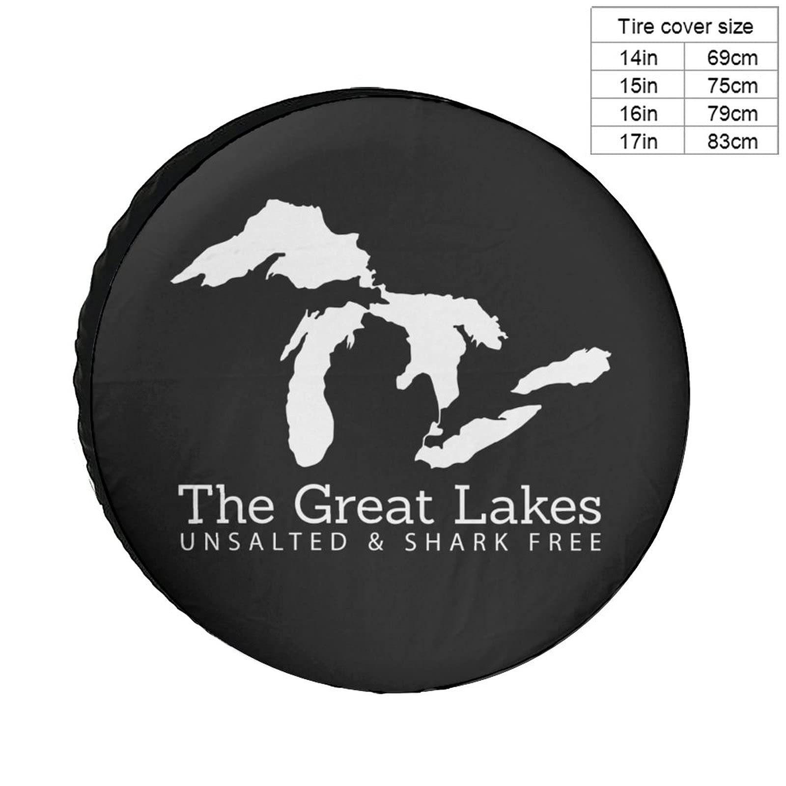 Unsalted And Shark Free Michigan Great Lakes Universe Exploration Tire Covers Wheel Cover Protectors Weatherproof UV Protection Spare Tire Cover Universal Fit for RV Van SUV Truck Travel Trailer Acces