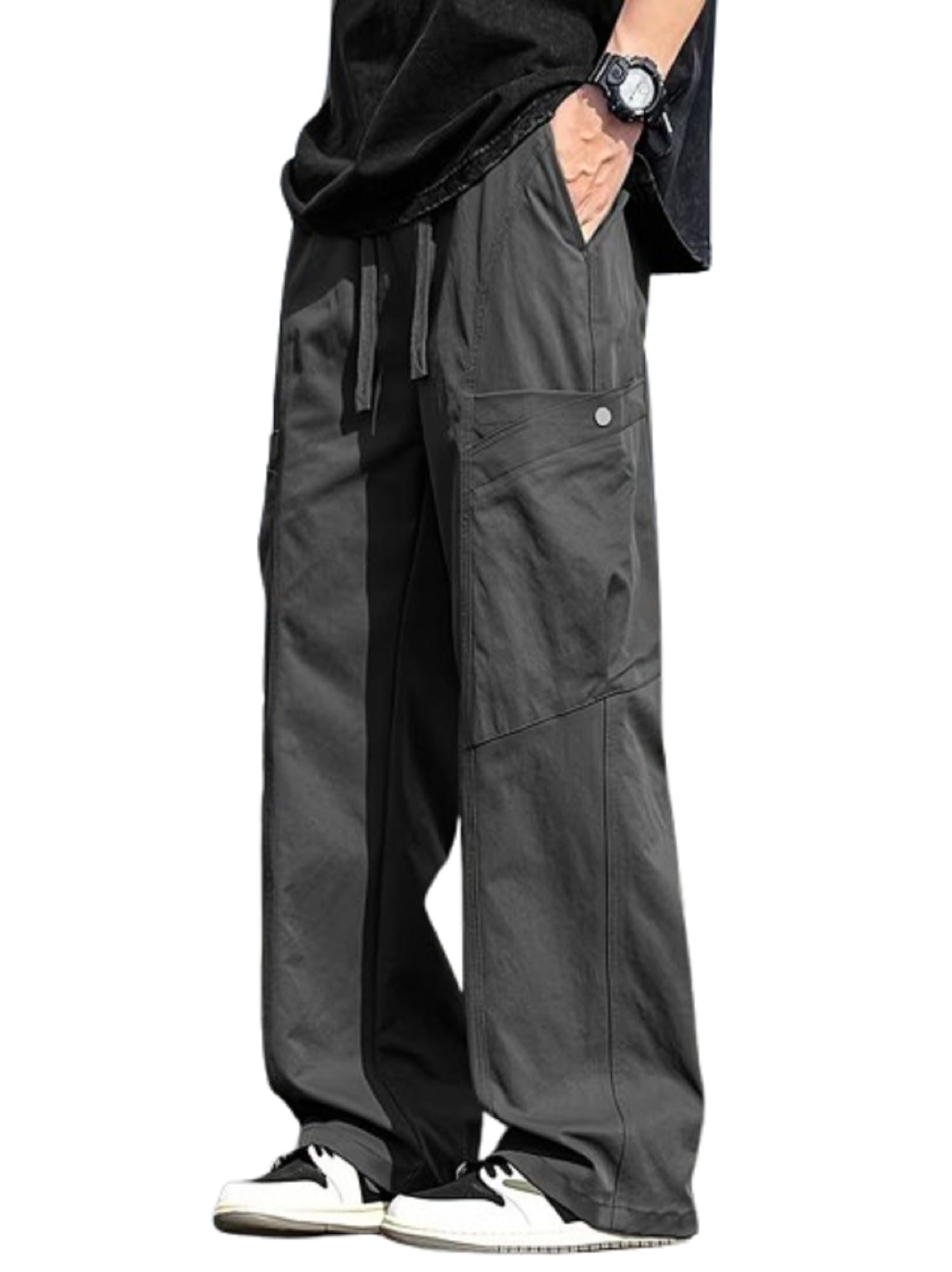 lymio Cargo for Men || Cotton Cargo Pant || Drawstring Waist Pant (Also Available in Plus Sizes) (145-148)-picture-17