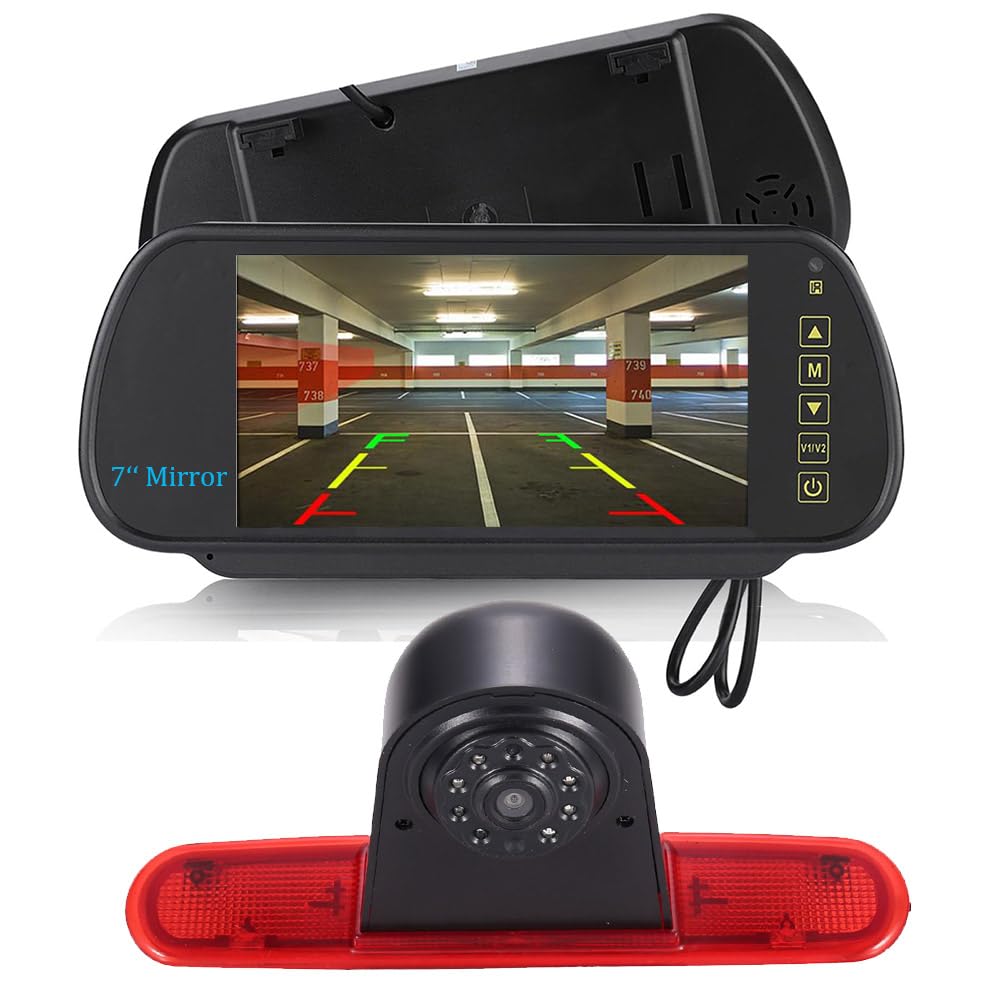 Display LCD TFT per specchietto retrovisore da 7 pollici + HD visione notturna luce freno telecamera di ricambio per Fiat Doblo 263/Opel Combo/Fiat doblo II 2 Cargo Kasten/station wagon