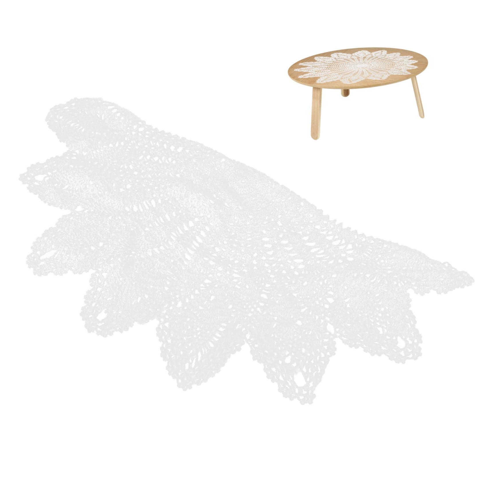 Nappe decorative vintage au crochet en coton traditionnel