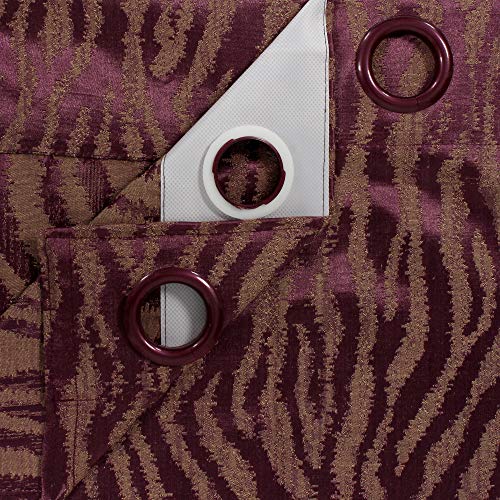 Image of Story@Home Bloom Collection Jacquard Lavish and Modern Rich Animal Print 4 Piece Eyelet Ring top Window Curtain for Bedroom and Hall - 5 Feet, Magenta