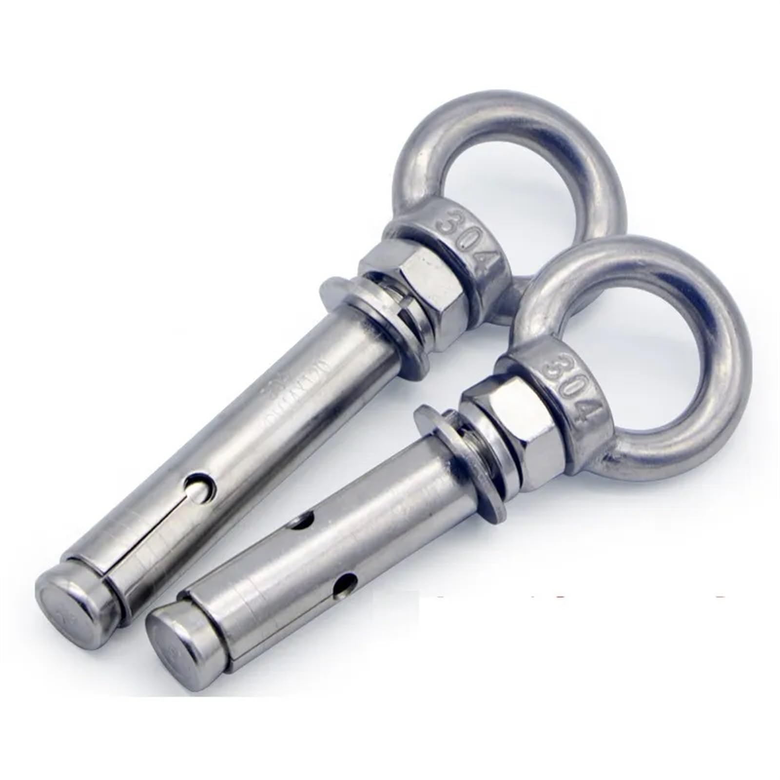 Gancho Tornillo De Expansión Anclaje de manga acero inoxidable 304, perno ojo expansión hormigón, gancho artefacto, tornillos anillo Universal largos(M14X100mm 1pc)