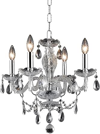 Living District Elle 4-Light Transitional Metal Pendant in Chrome
