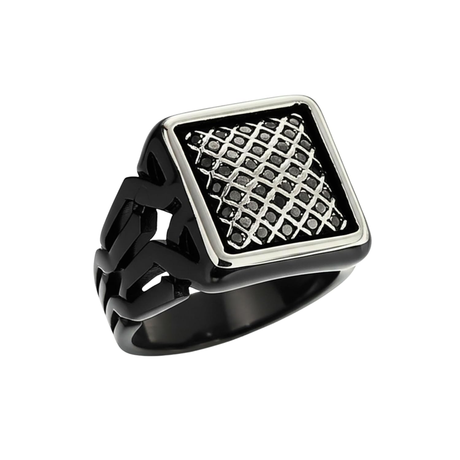 THE MEN THING Royal Series - NYXGRID RING - Pure Stainless Steel Men’s Black-Steel-Plated Ring – Statement Luxury Jewelry... - Review, Price and Buying Guide
