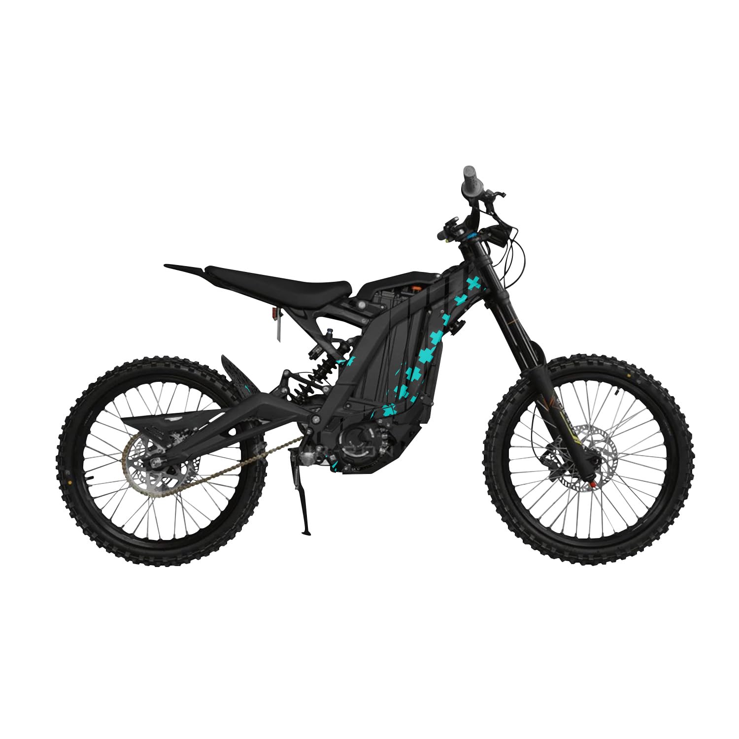 Surron Light Bee Graphics Kit Wrap - Grunge Cross Cyan - Sur-Ron Skin - Premium 3M Vinyl Protective Wrap Decal Cover - Easy to Apply | Crafted in The USA by MightySkins