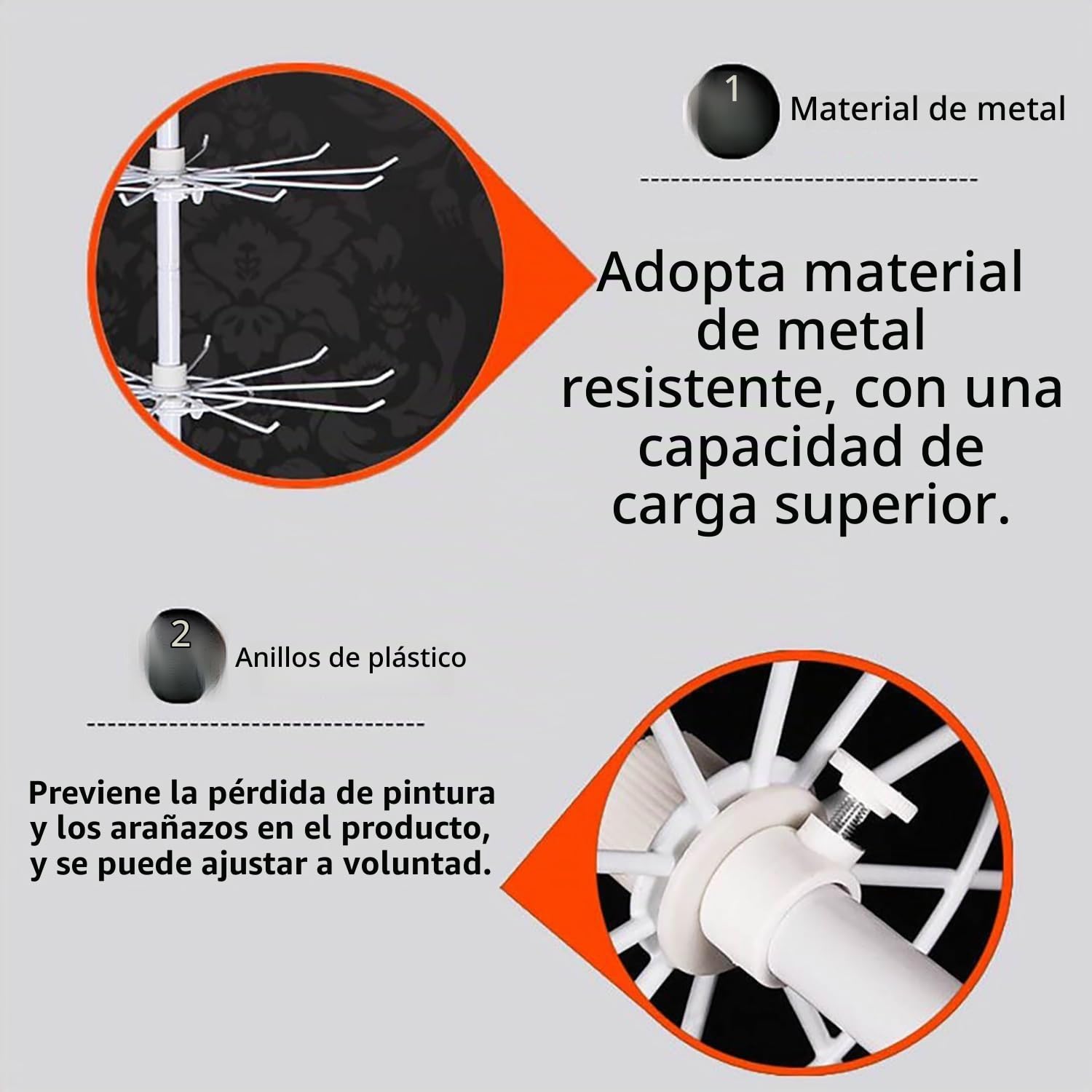 Estantería Metálica,Estantería Giratoria De 7 Niveles,Estantes Verticales Para Tiendas y Supermercados,Puede Contener Sombreros,Guantes,Bufandas,Etc.,Para Uso Comercial Como Doméstico(Blanco)