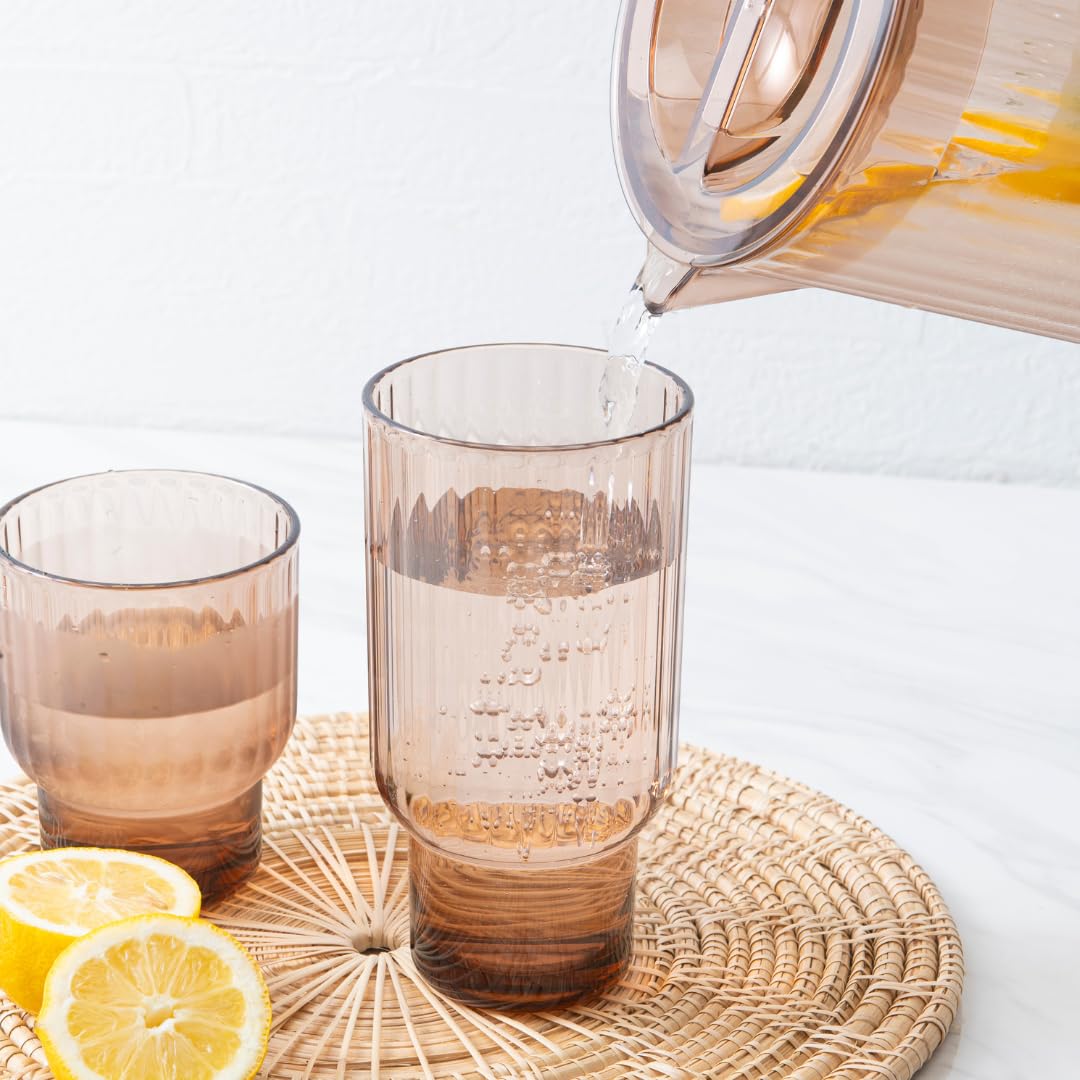bzyoo Serenity Highball-Becher-Set, BPA-frei, bruchsicherer, lebensmittelechter Kunststoff, kristallklare, langlebige Trinkgläser für kalte Getränke, 625 ml, 4-teilig